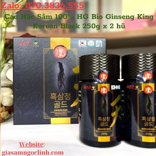 Cao Hắc Sâm 100% HG Bio Ginseng King Korean Black 250g x 2 hũ