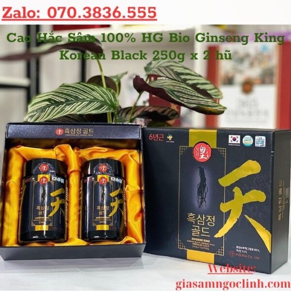 Cao Hắc Sâm 100% HG Bio Ginseng King Korean Black 250g x 2 hũ