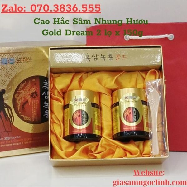 Cao Hắc Sâm Nhung Hươu Gold Dream 2 lọ x 150g