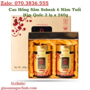 Cao Hong Sam Sobeak 6 Nam Tuoi Han Quoc 2 lo x 240g 2