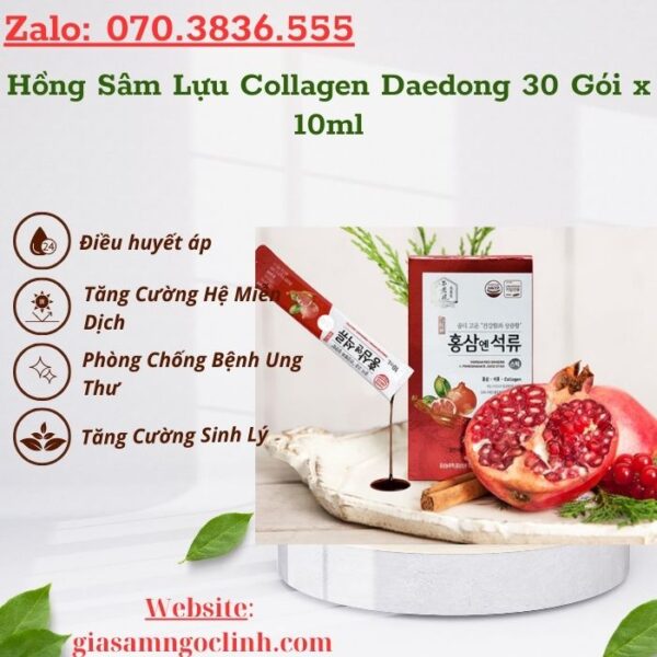Hồng Sâm Lựu Collagen Daedong 30 Gói x 10ml