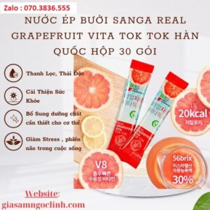 Nước Ép Bưởi Sanga Real Grapefruit Vita Tok Tok Hàn Quốc Hộp 30 Gói Nuoc Ep Buoi Sanga Real Grapefruit Vita Tok Tok Han Quoc Hop 30 Goi 1