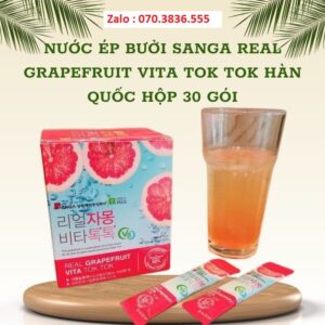Nước Ép Bưởi Sanga Real Grapefruit Vita Tok Tok Hàn Quốc Hộp 30 Gói
