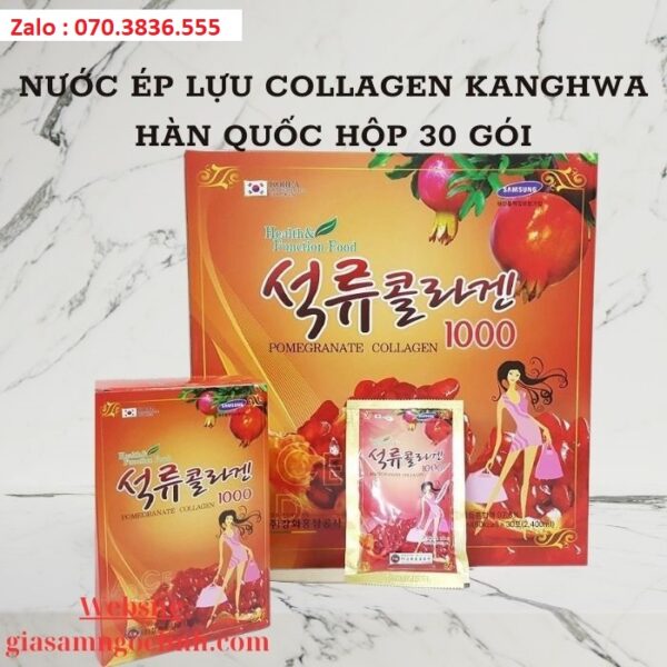 Nước Ép Lựu Collagen Kanghwa Hàn Quốc Hộp 30 gói