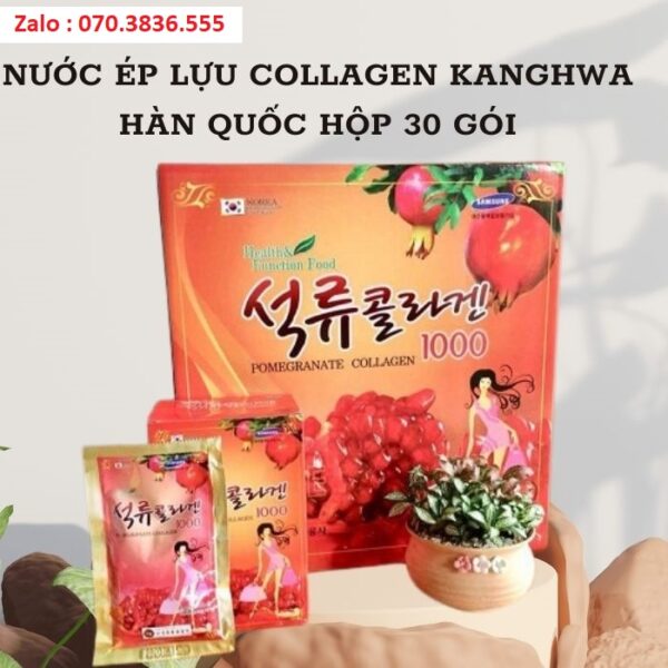 Nước Ép Lựu Collagen Kanghwa Hàn Quốc Hộp 30 gói