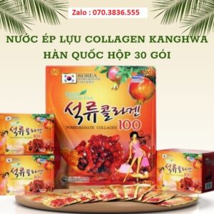Nước Ép Lựu Collagen Kanghwa Hàn Quốc Hộp 30 gói