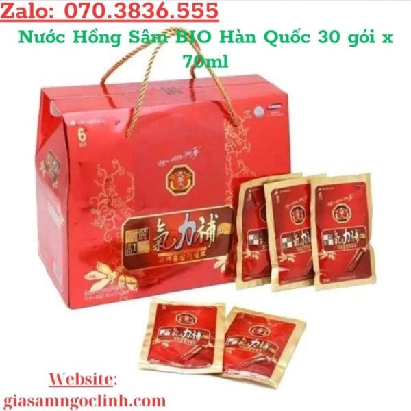 Nước Hồng Sâm BIO Hàn Quốc 30 gói x 70ml