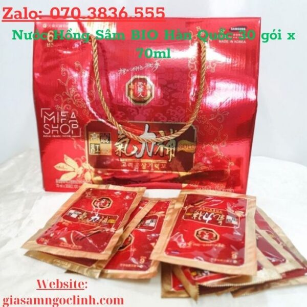 Nước Hồng Sâm BIO Hàn Quốc 30 gói x 70ml
