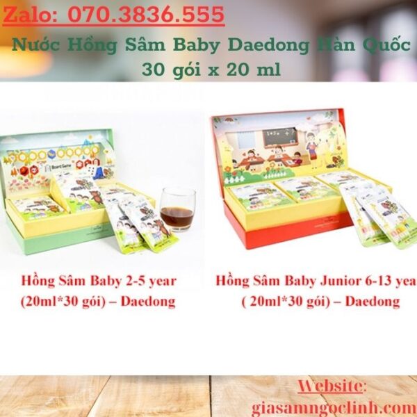 Nước Hồng Sâm Baby Daedong Hàn Quốc 30 gói x 20 ml