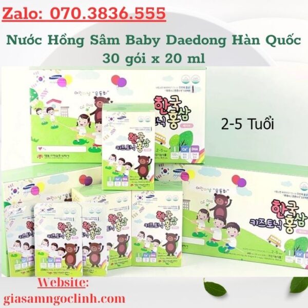 Nước Hồng Sâm Baby Daedong Hàn Quốc 30 gói x 20 ml