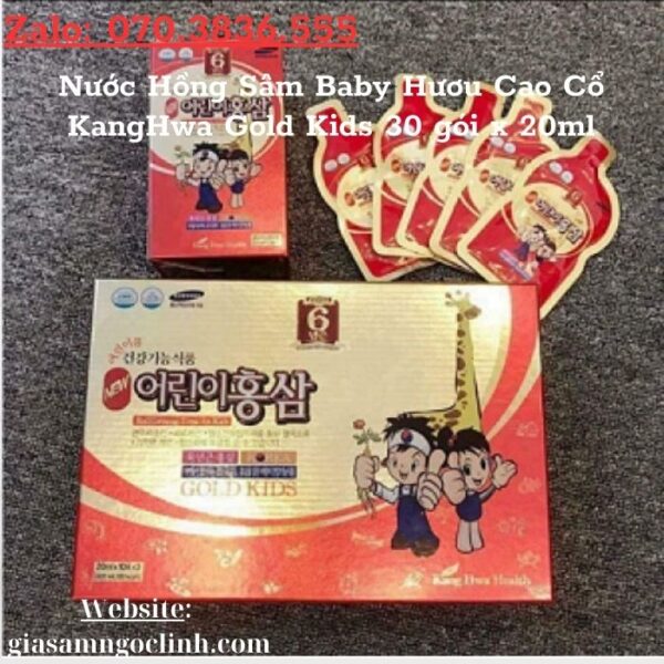 Nước Hồng Sâm Baby Hươu Cao Cổ KangHwa Gold Kids 30 gói x 20ml