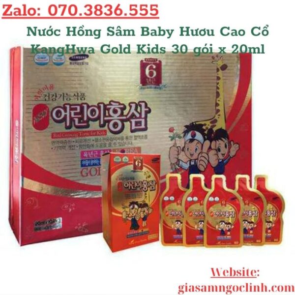 Nước Hồng Sâm Baby Hươu Cao Cổ KangHwa Gold Kids 30 gói x 20ml