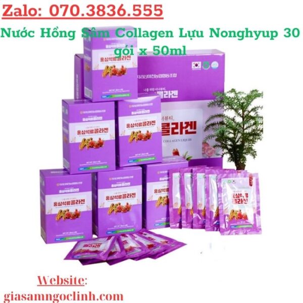 Nước Hồng Sâm Collagen Lựu Nonghyup 30 gói x 50ml