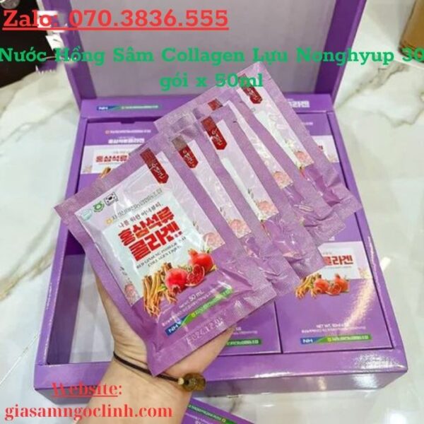 Nước Hồng Sâm Collagen Lựu Nonghyup 30 gói x 50ml