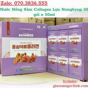 Nước Hồng Sâm Collagen Lựu Nonghyup 30 gói x 50ml