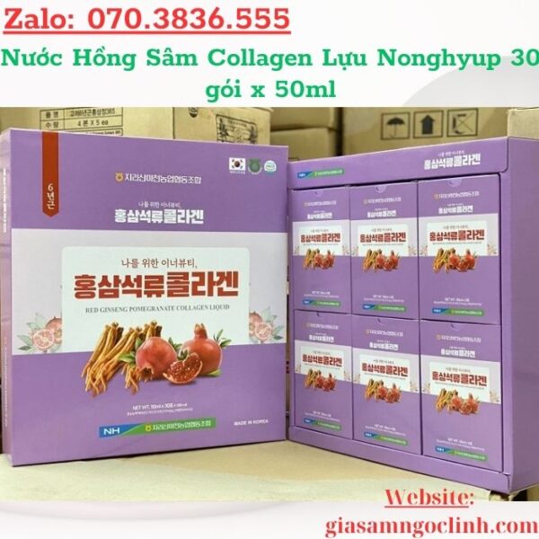 Nước Hồng Sâm Collagen Lựu Nonghyup 30 gói x 50ml