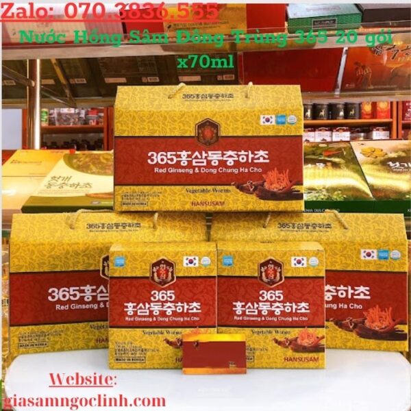 Nước Hồng Sâm Đông Trùng 365 20 gói x70ml