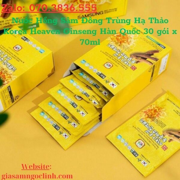 Nước Hồng Sâm Đông Trùng Hạ Thảo Korea Heaven Ginseng Hàn Quốc 30 gói x 70ml