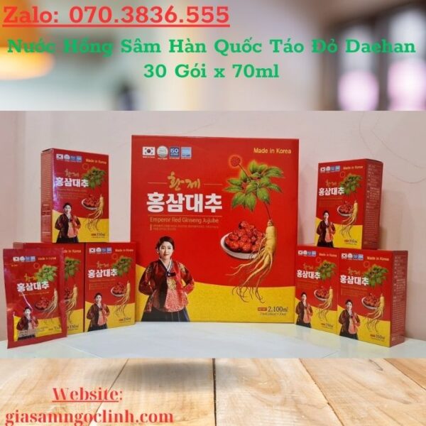 Nước Hồng Sâm Hàn Quốc Táo Đỏ Daehan 30 Gói x 70ml