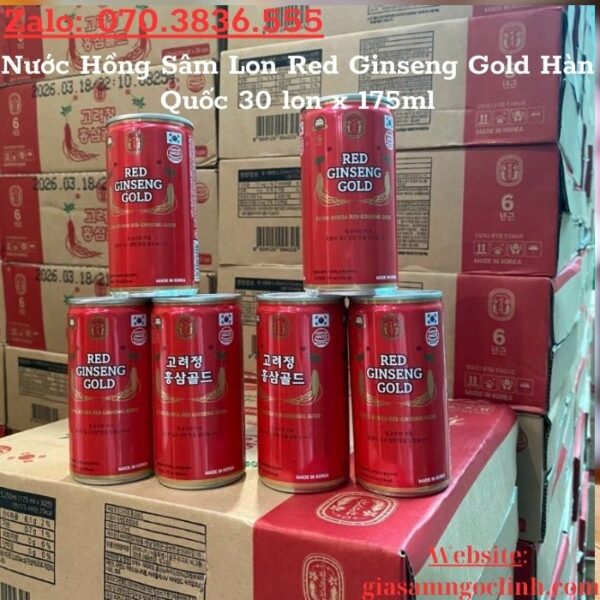 Nước Hồng Sâm Lon Red Ginseng Gold Hàn Quốc 30 lon x 175ml