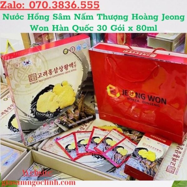 Nước Hồng Sâm Nấm Thượng Hoàng Jeong Won Hàn Quốc 30 Gói x 80ml