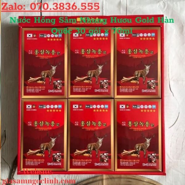 Nước Hồng Sâm Nhung Hươu Gold Hàn Quốc 30 gói x 70ml