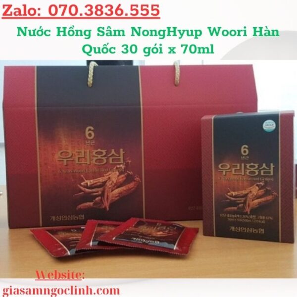 Nước Hồng Sâm NongHyup Woori Hàn Quốc 30 gói x 70ml