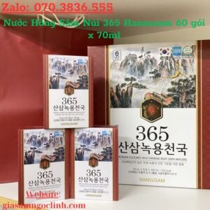 Nước Hồng Sâm Núi 365 Hansusam 60 gói x 70ml Nuoc Hong Sam Nui 365 Hansusam 60 goi x 70ml 2