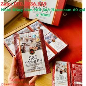 Nước Hồng Sâm Núi 365 Hansusam 60 gói x 70ml Nuoc Hong Sam Nui 365 Hansusam 60 goi x 70ml 3