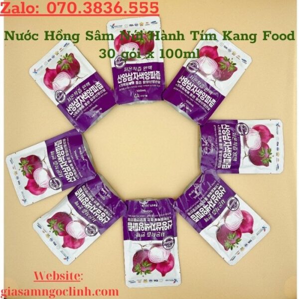 Nước Hồng Sâm Núi Hành Tím Kang Food 30 gói x 100ml