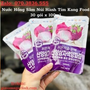 Nước Hồng Sâm Núi Hành Tím Kang Food 30 gói x 100ml Nuoc Hong Sam Nui Hanh Tim Kang Food 30 goi x 100ml 2