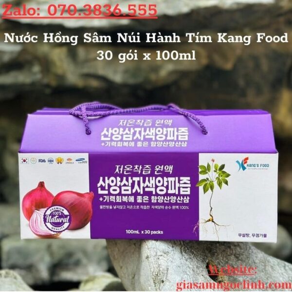 Nước Hồng Sâm Núi Hành Tím Kang Food 30 gói x 100ml