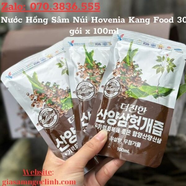 Nước Hồng Sâm Núi Hovenia Kang Food 30 gói x 100ml