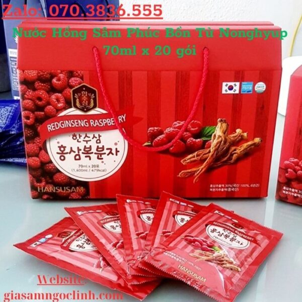 Nước Hồng Sâm Phúc Bồn Tử Nonghyup 70ml x 20 gói