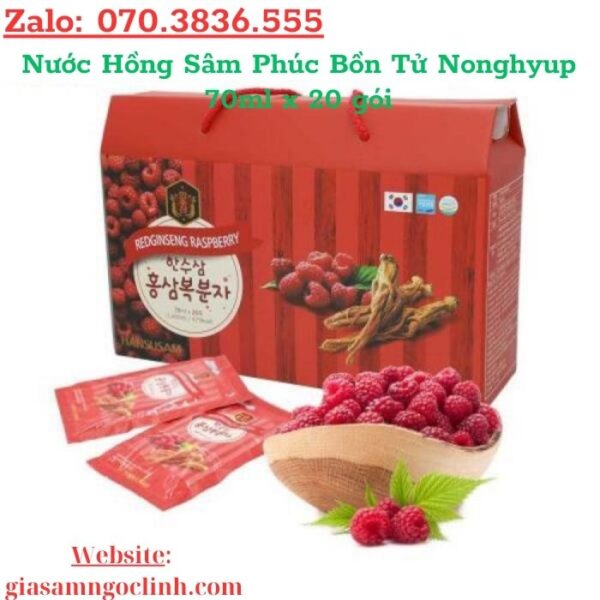 Nước Hồng Sâm Phúc Bồn Tử Nonghyup 70ml x 20 gói