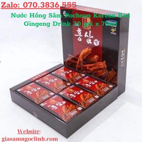 Nước Hồng Sâm Pocheon Korean Red Gingeng Drink 30 gói x 70ml