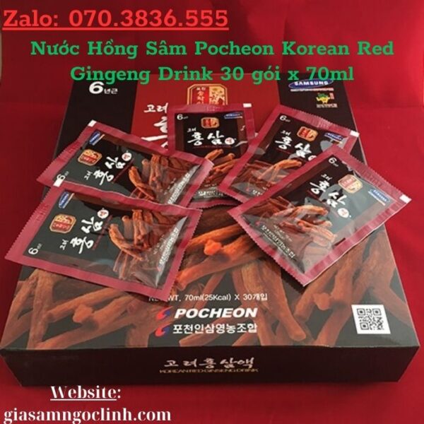 Nước Hồng Sâm Pocheon Korean Red Gingeng Drink 30 gói x 70ml