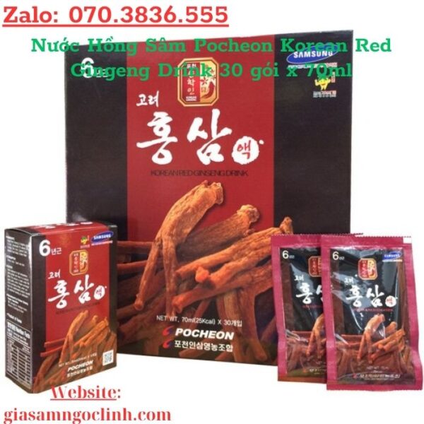 Nước Hồng Sâm Pocheon Korean Red Gingeng Drink 30 gói x 70ml