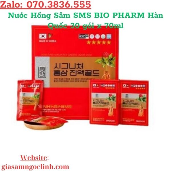 Nước Hồng Sâm SMS BIO PHARM Hàn Quốc 30 gói x 70ml