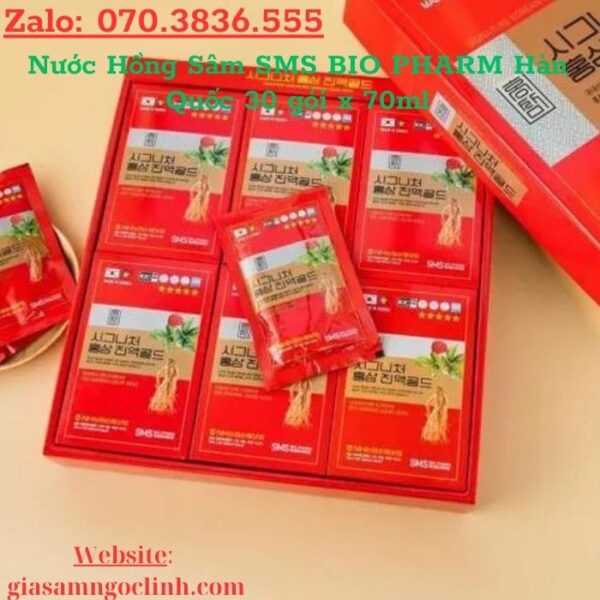Nước Hồng Sâm SMS BIO PHARM Hàn Quốc 30 gói x 70ml