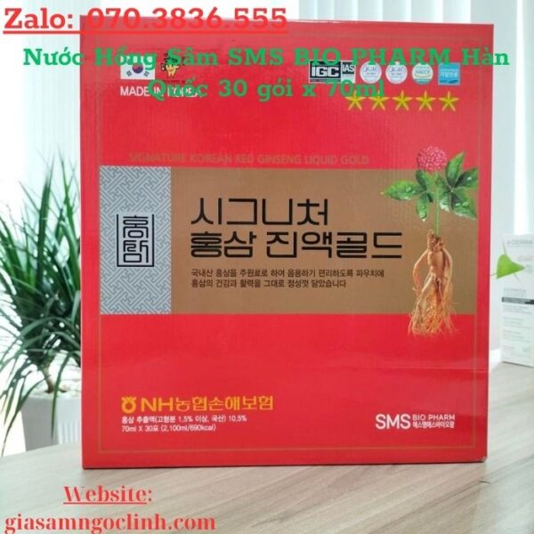 Nước Hồng Sâm SMS BIO PHARM Hàn Quốc 30 gói x 70ml