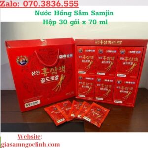 Nước Hồng Sâm Samjin Hộp 30 gói x 70 ml Nuoc Hong Sam Samjin Hop 30 goi x 70 ml 1