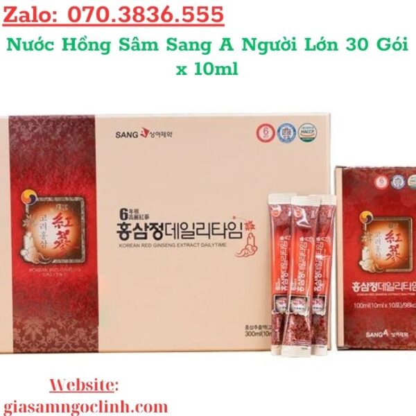 Nước Hồng Sâm Sang A Người Lớn 30 Gói x 10ml