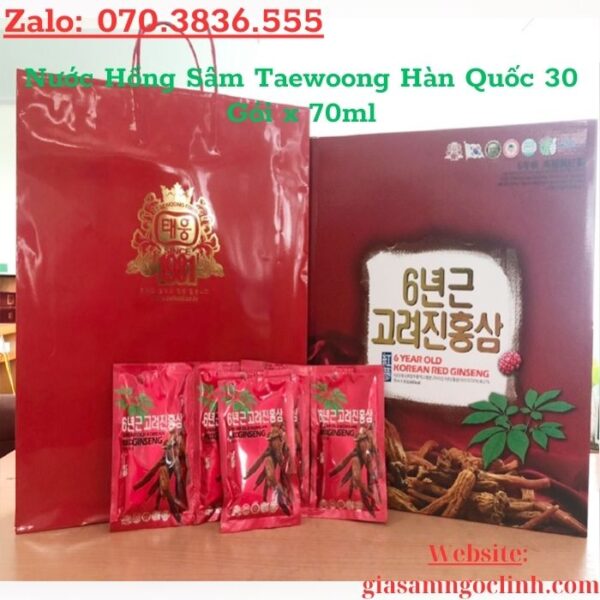 Nước Hồng Sâm Taewoong Hàn Quốc 30 Gói x 70ml