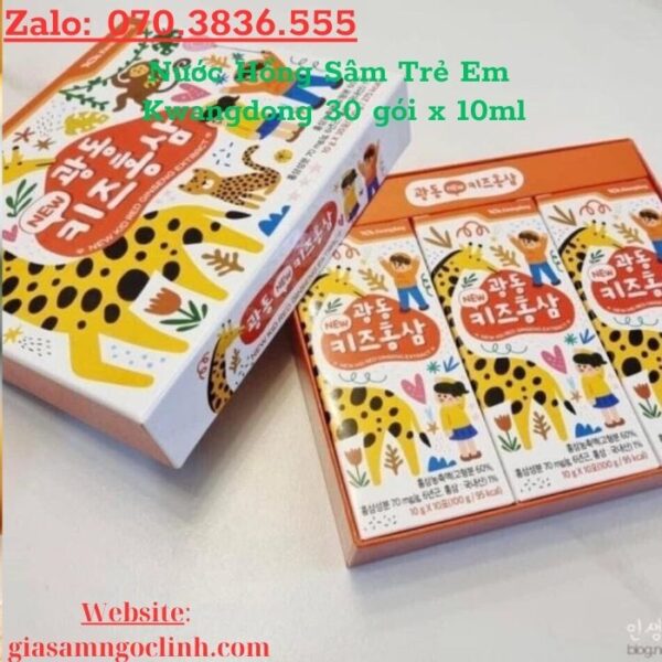 Nước Hồng Sâm Trẻ Em Kwangdong 30 gói x10ml