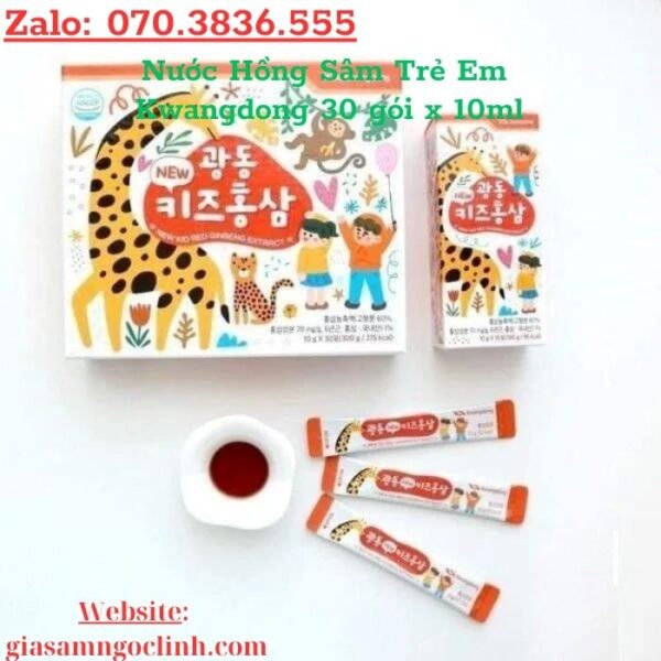Nước Hồng Sâm Trẻ Em Kwangdong 30 gói x10ml