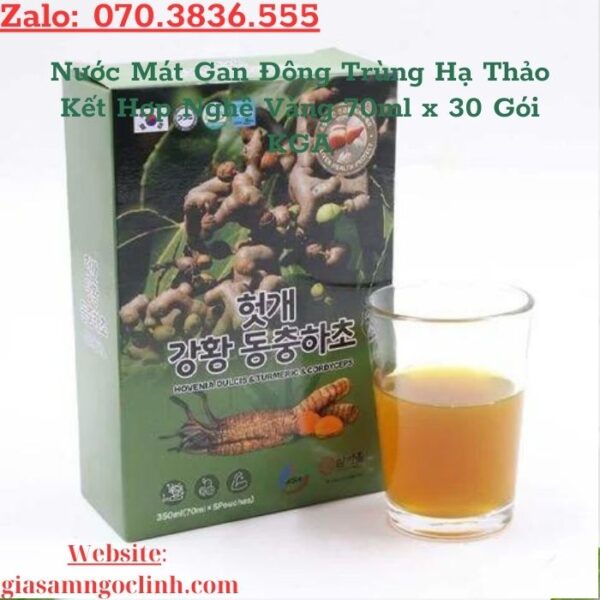 Nước Mát Gan Đông Trùng Hạ Thảo Kết Hợp Nghệ Vàng 70ml x 30 Gói