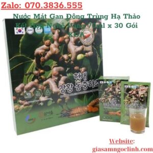 Nước Mát Gan Đông Trùng Hạ Thảo Kết Hợp Nghệ Vàng 70ml x 30 Gói