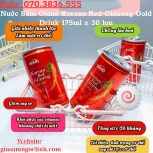 Nuoc Sam Gomo Korean Red Ginseng Gold Drink 175ml x 30 lon 1