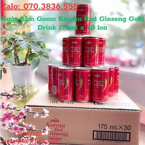 Nước Sâm Gomo Korean Red Ginseng Gold Drink 175ml x 30 lon